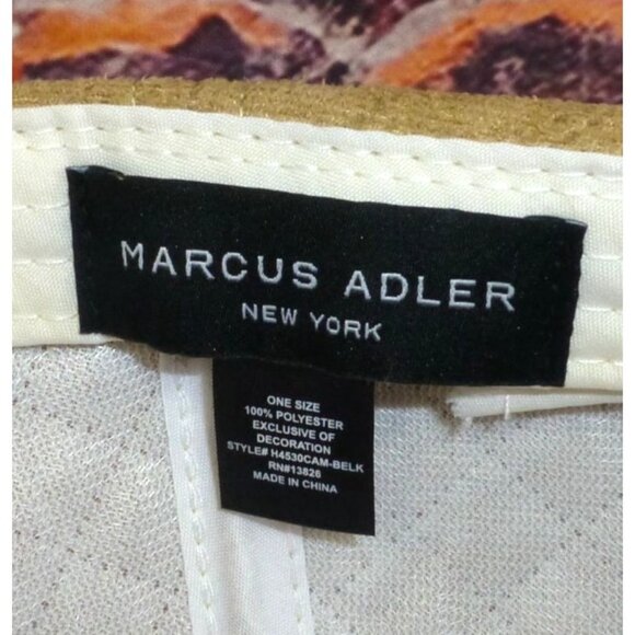 Marcus Adler New York Quilted Tan Baseball Cap Adjustable Strap Unisex Polyester - Picture 6 of 7